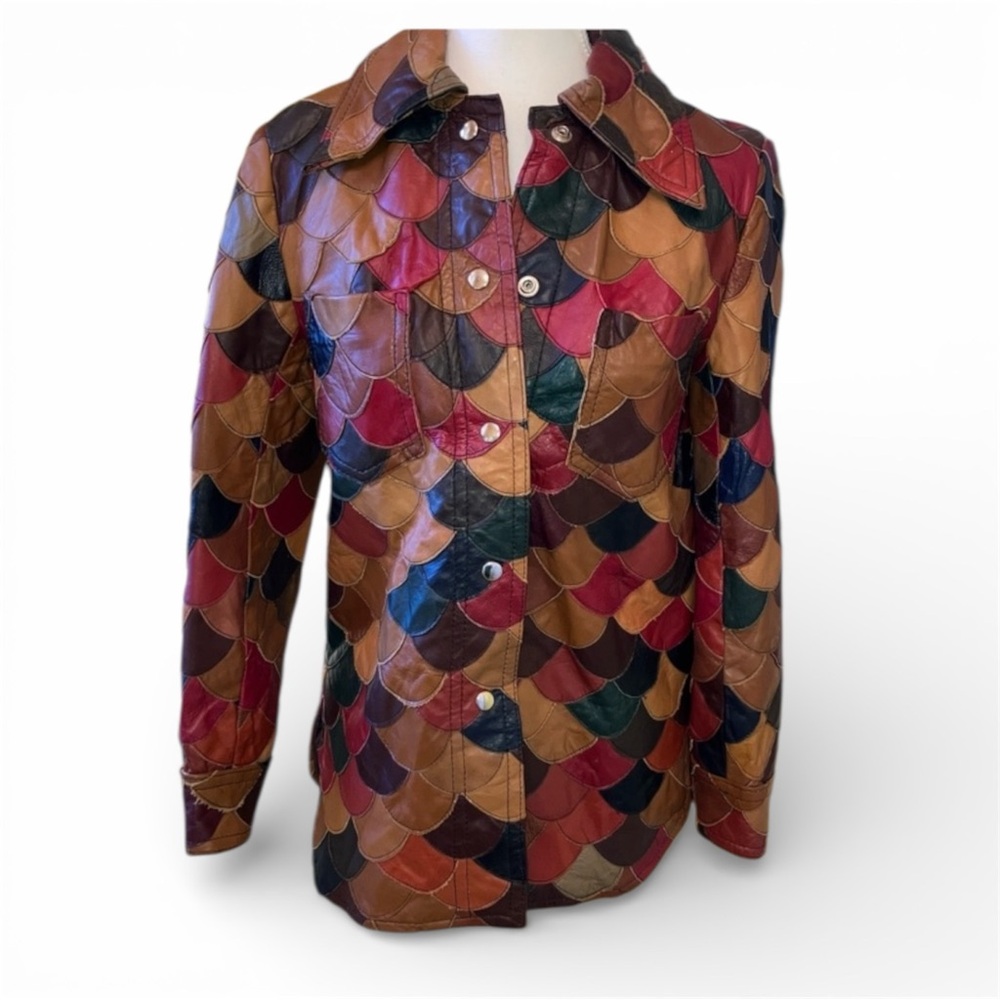 Vintage 70’s Patchwork Leather Jacket - Small - image 1